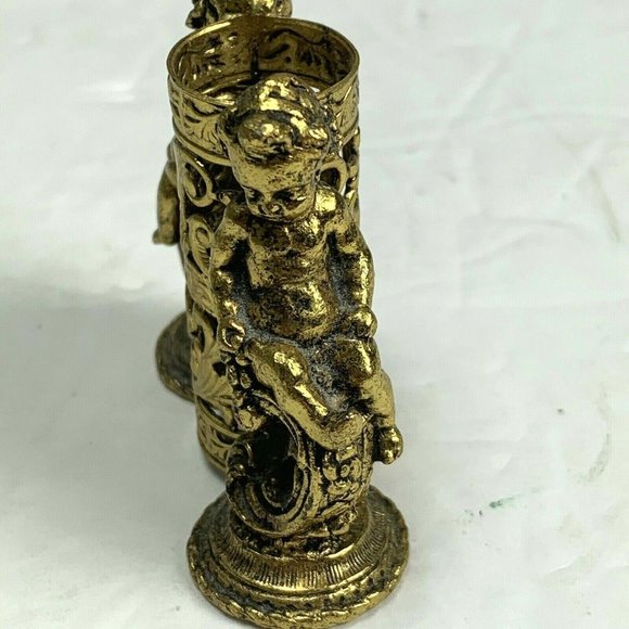 Vintage Stylebuilt Vanity Cherub Angel Perfume Lipstick Brush Holder Accessory - Picture 5 of 9